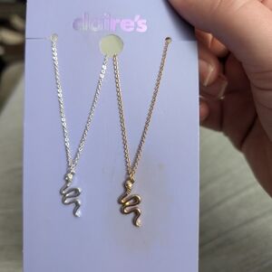 3/$15 Set Of 2 Snake Pendant Necklaces